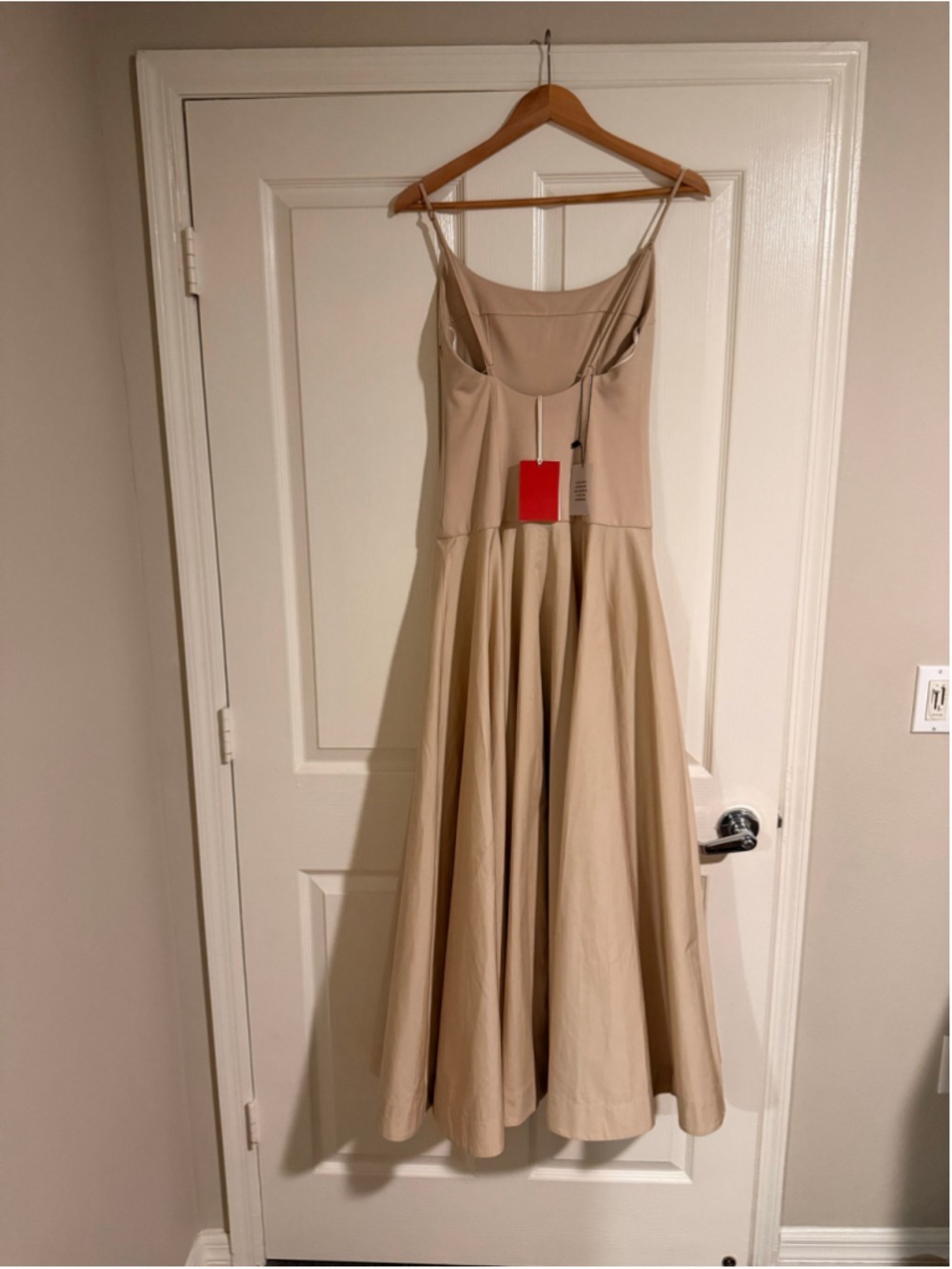 Women's L'academie Beige Maxi Dress Size S - Picture 4 of 7